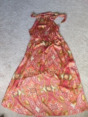 Charming Charlie Orange Paisley High-low Dress